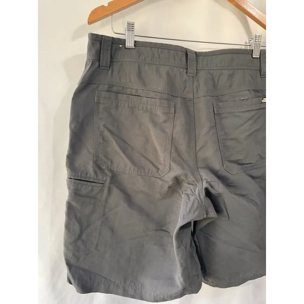 The North Face Shorts Mens 34 Gray 100% Nylon Chino Hiking Camping Outdoors